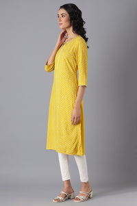 Yellow Printed kurta