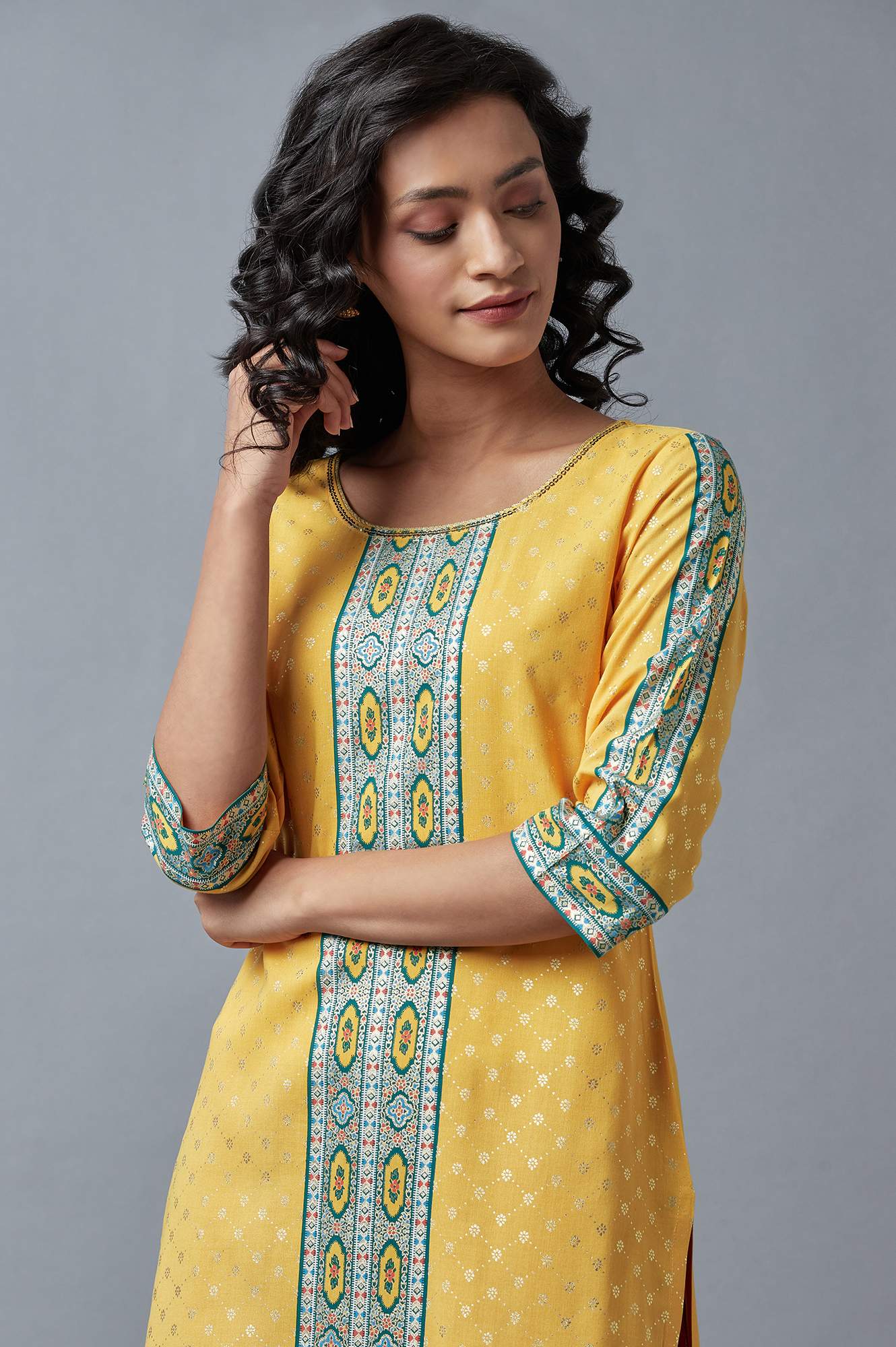 Green Festive Ethnic Kurta