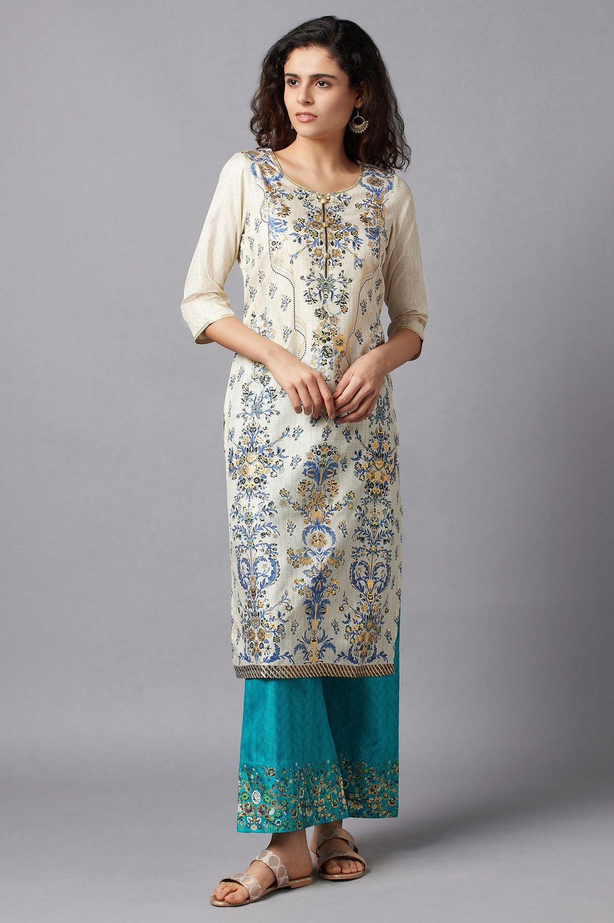 White Festive Ethnic kurta - XS