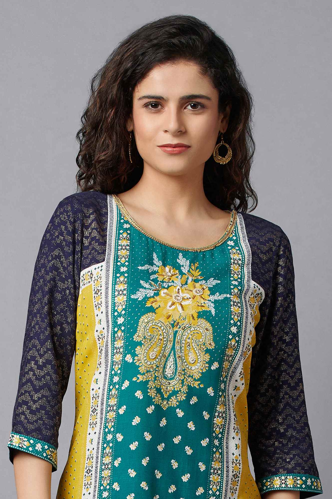 Green Festive Ethnic kurta