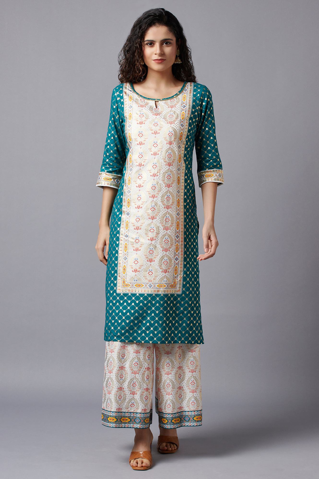 Green Festive Ethnic kurta