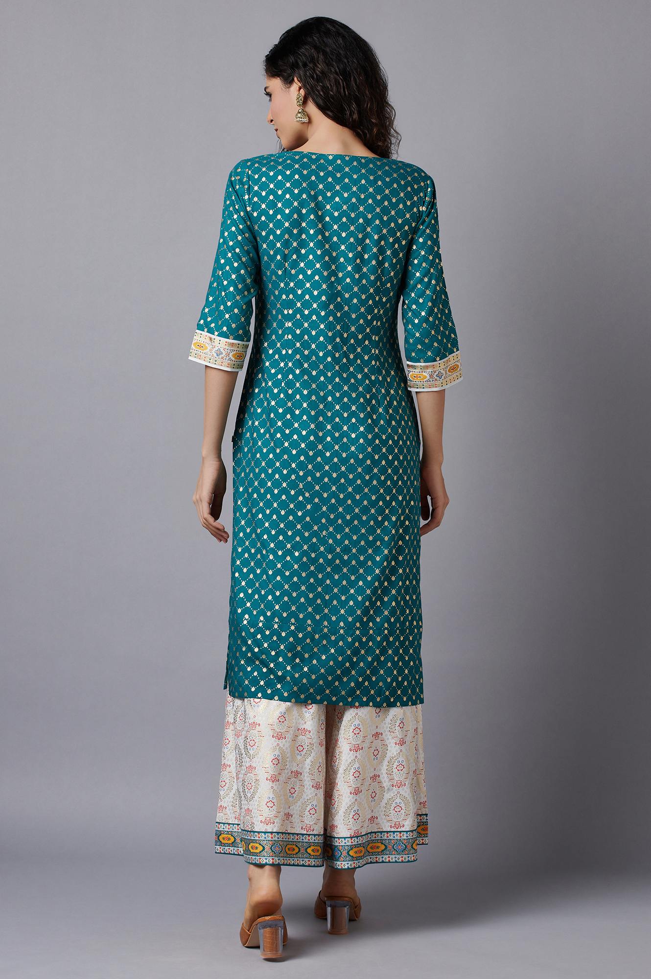 Green Festive Ethnic kurta