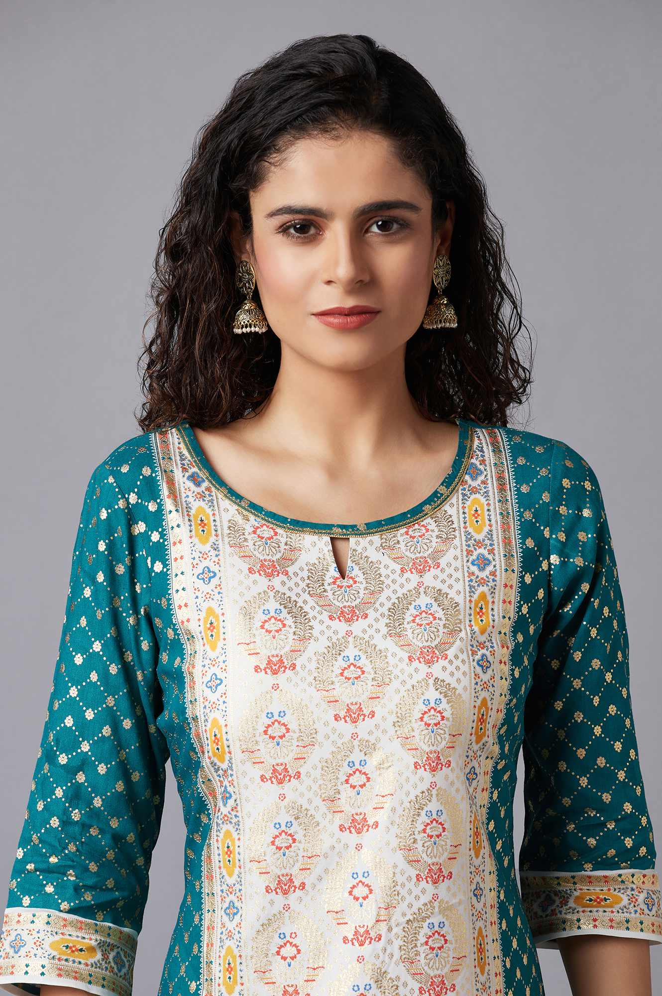 Green Festive Ethnic kurta