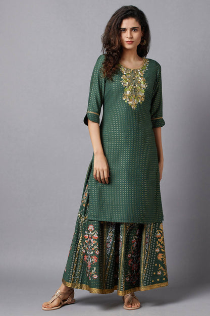 Green Festive Ethnic kurta