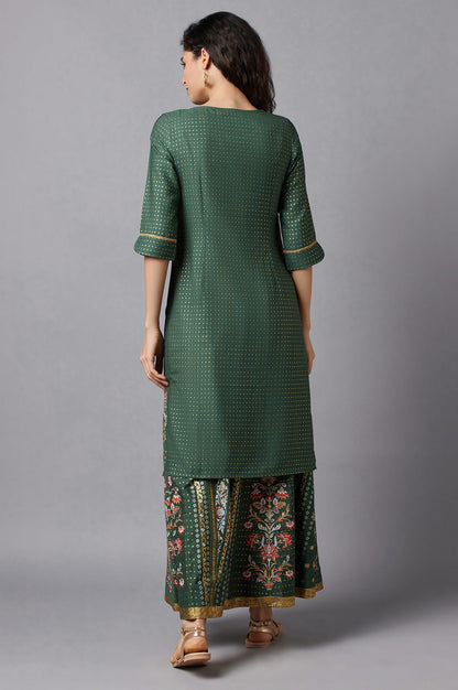 Green Festive Ethnic kurta