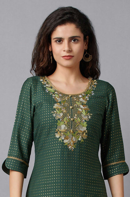 Green Festive Ethnic kurta