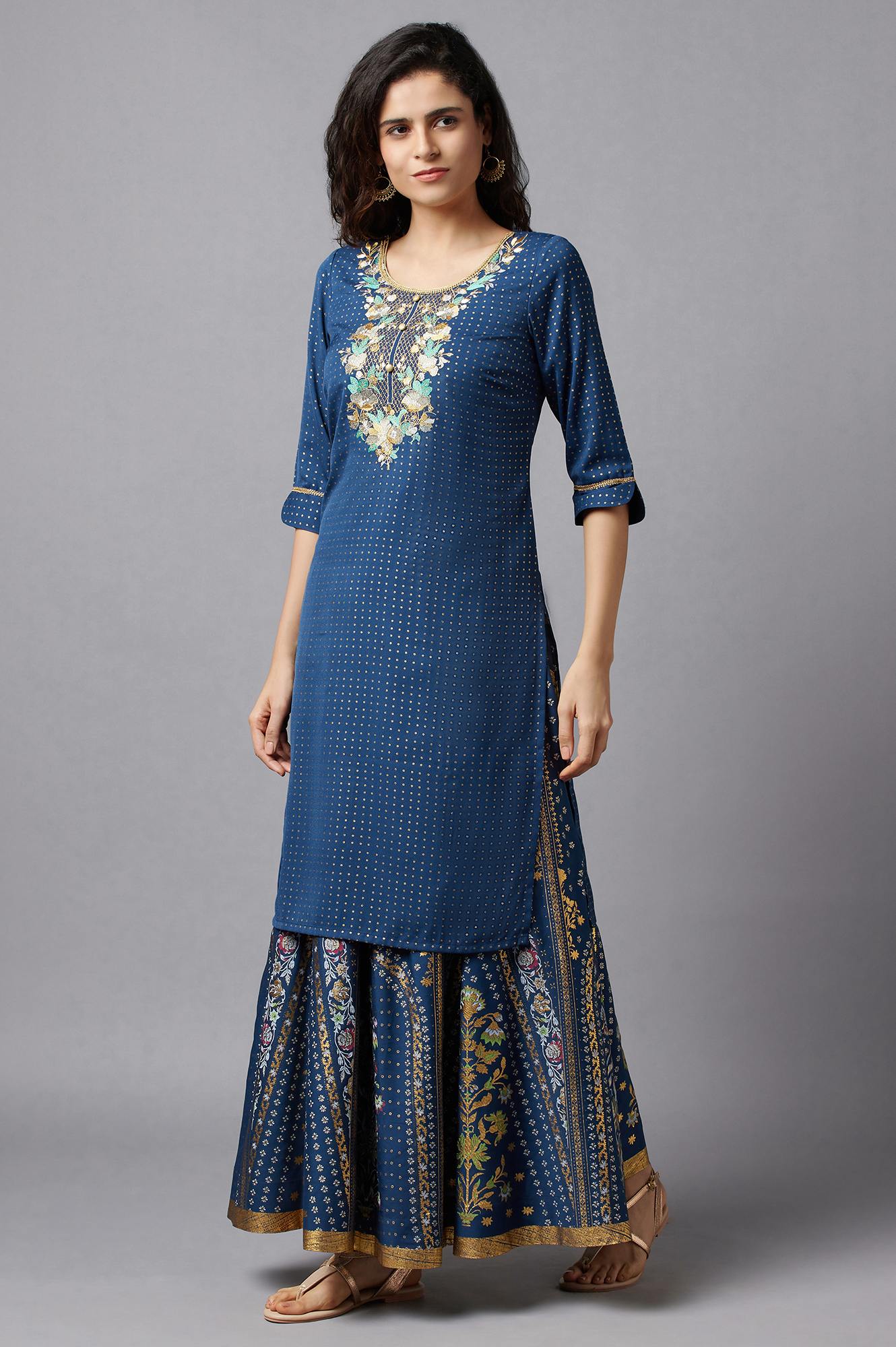 Blue Festive Ethnic kurta