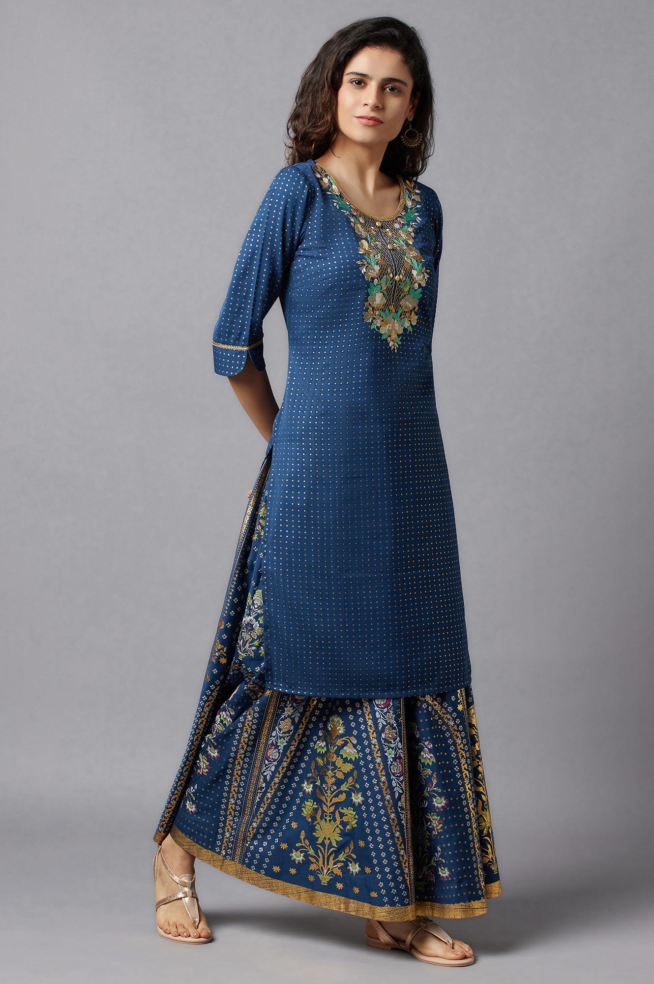 Blue Festive Ethnic kurta