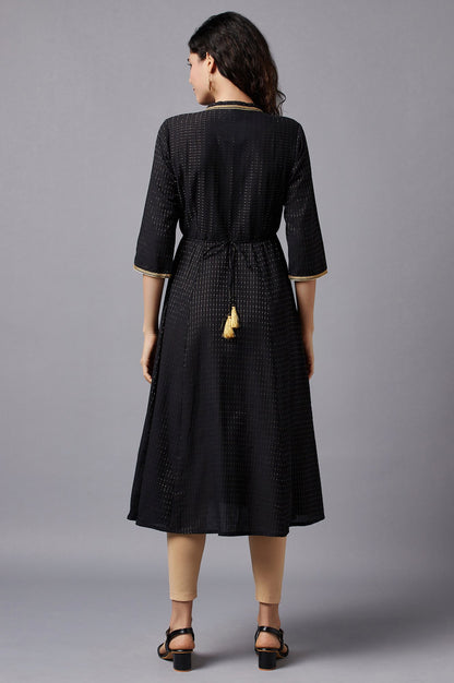 Jet Black A-line kurta