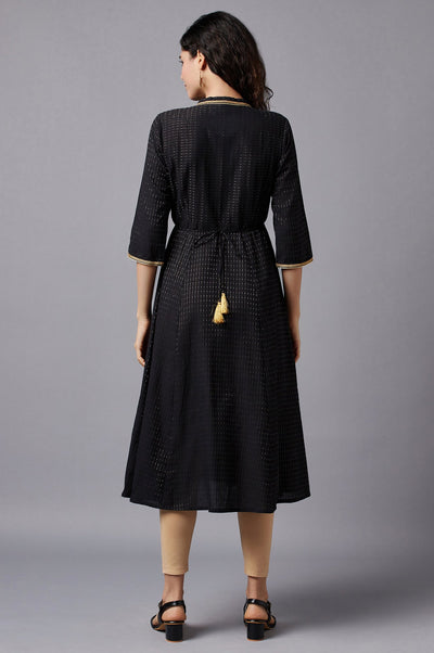 Jet Black A-line kurta