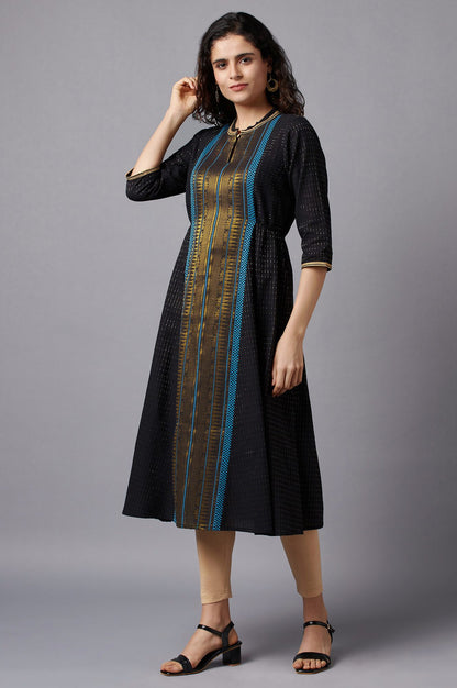 Jet Black A-line kurta