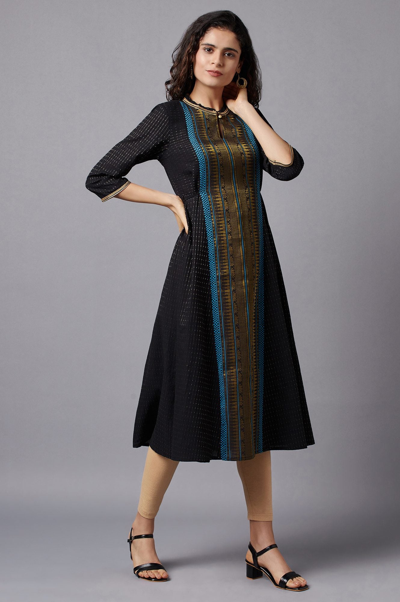 Jet Black A-line kurta