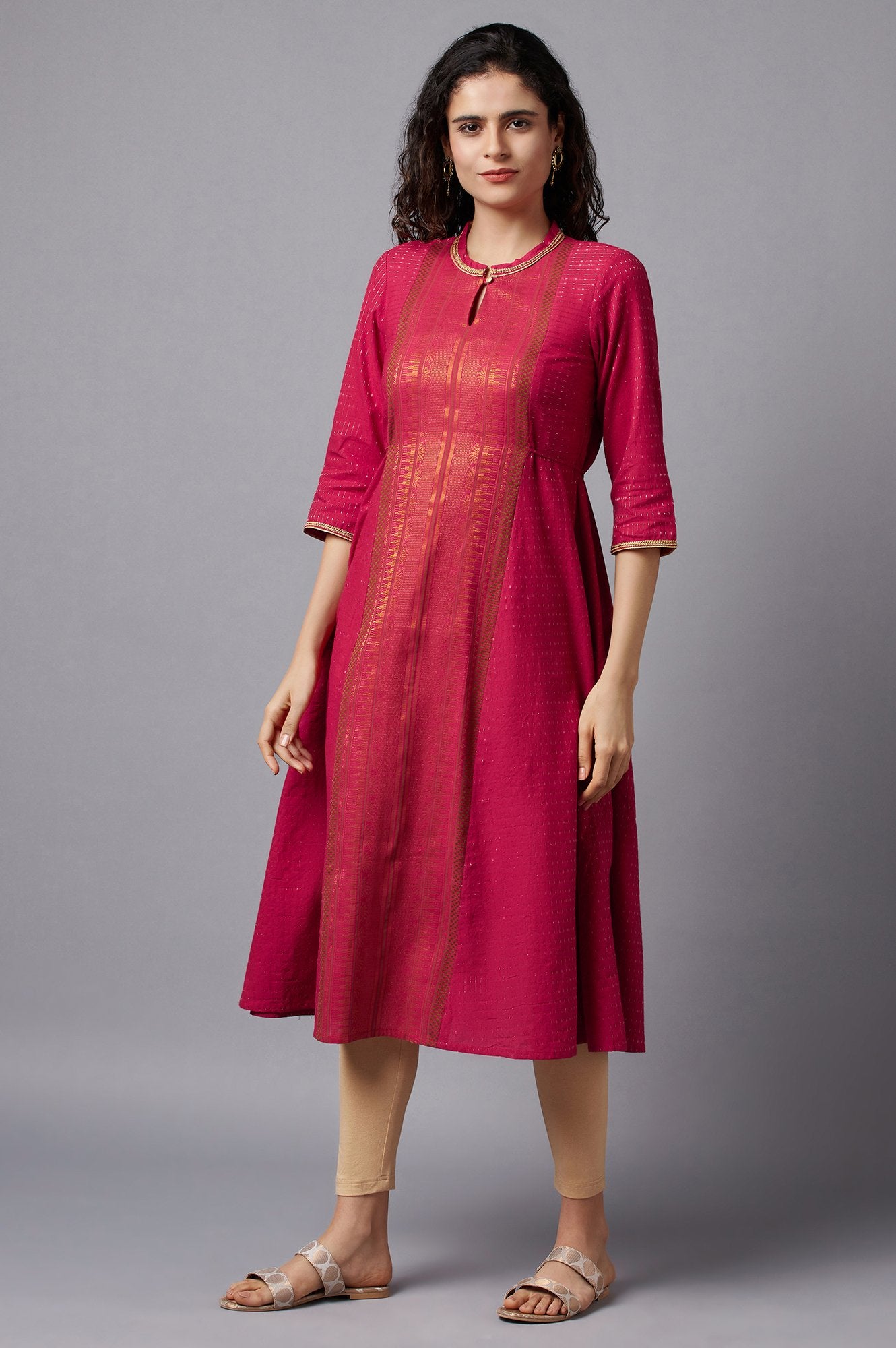 Pink A-line kurta