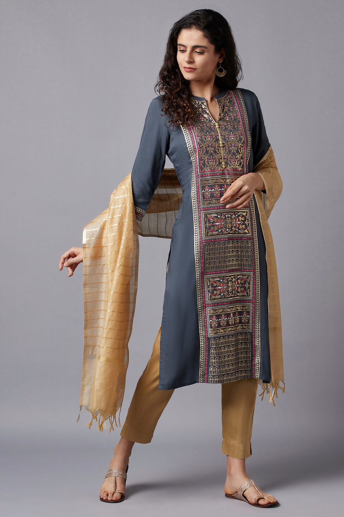 Grey Festive Ethnic kurta