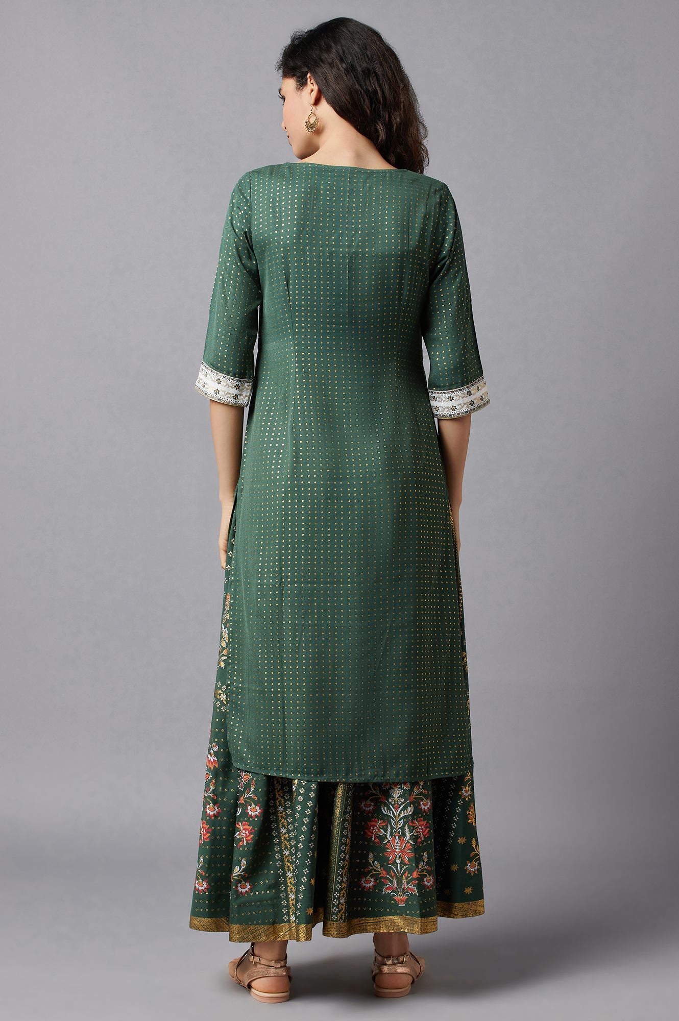 Green Festive Ethnic kurta