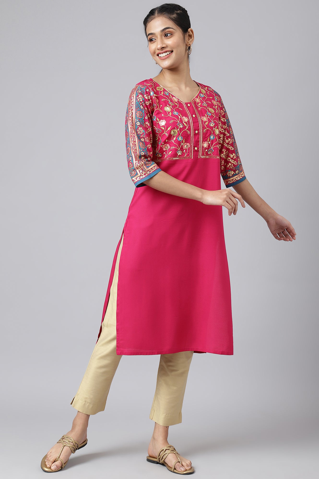 Pink Festive Ethnic kurta