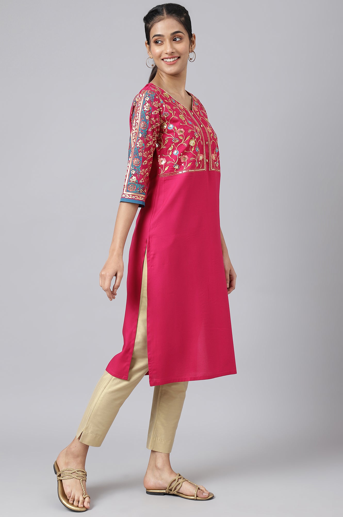 Pink Festive Ethnic kurta