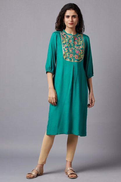 Green Festive Ethnic kurta