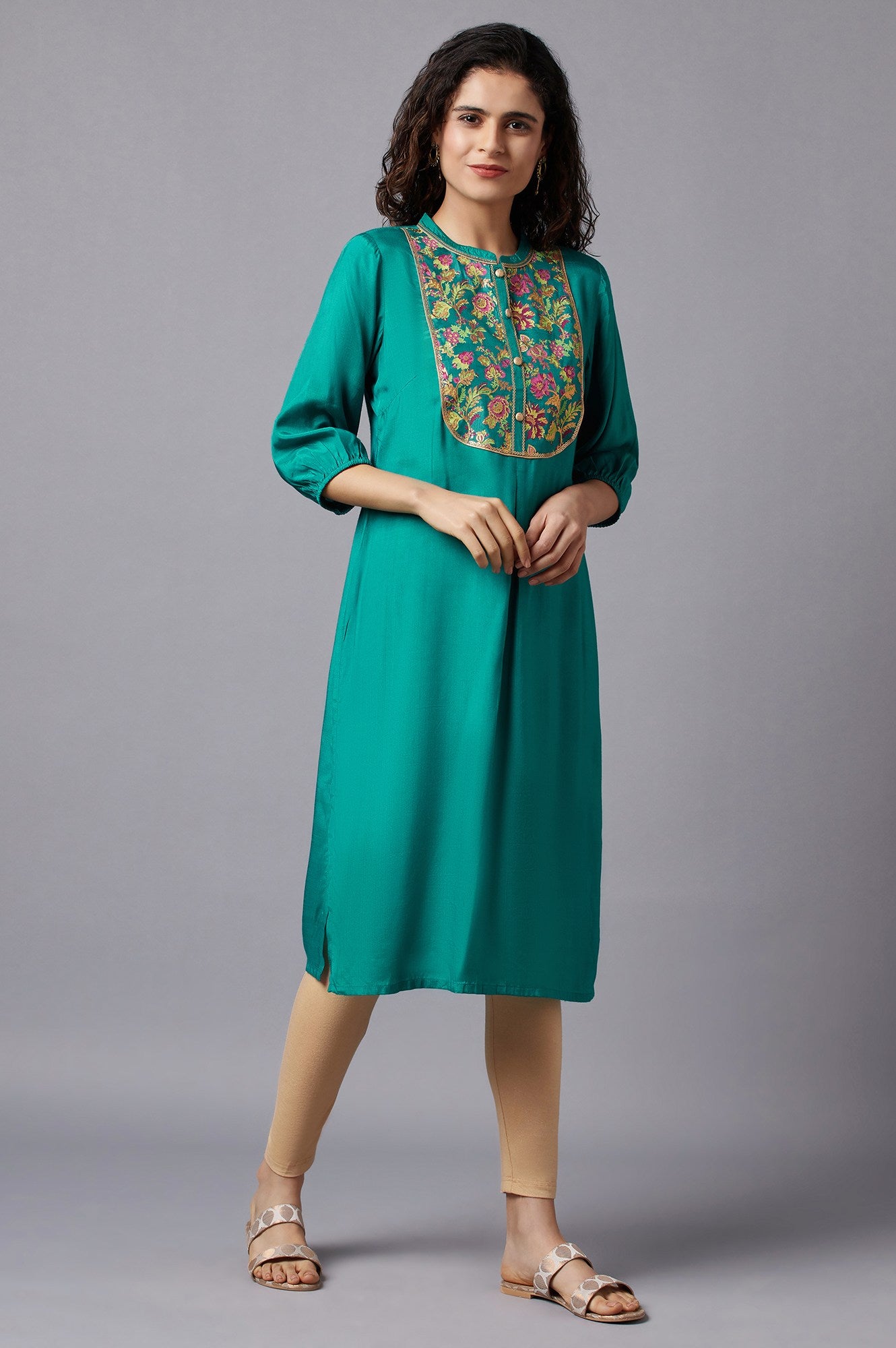 Green Festive Ethnic kurta