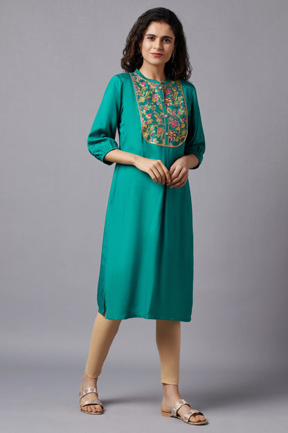 Green Festive Ethnic kurta