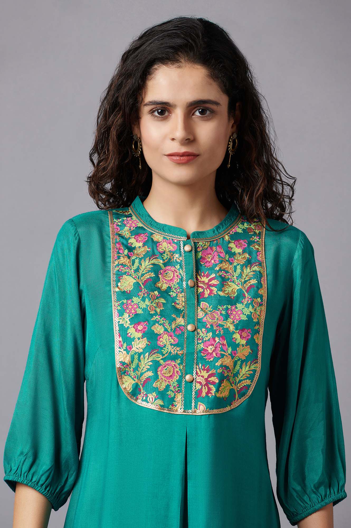 Green Festive Ethnic kurta