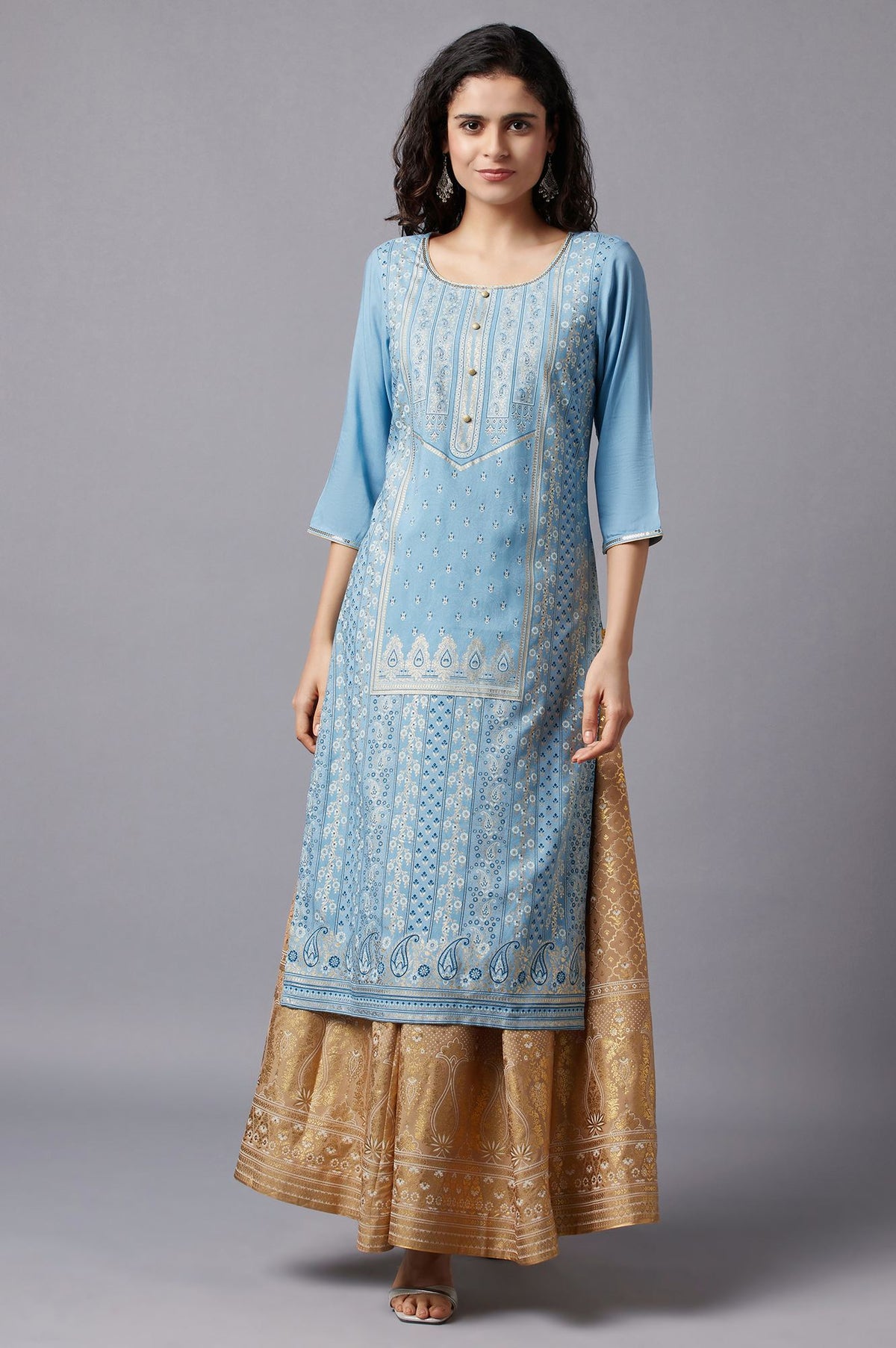 Blue Festive Ethnic kurta - S