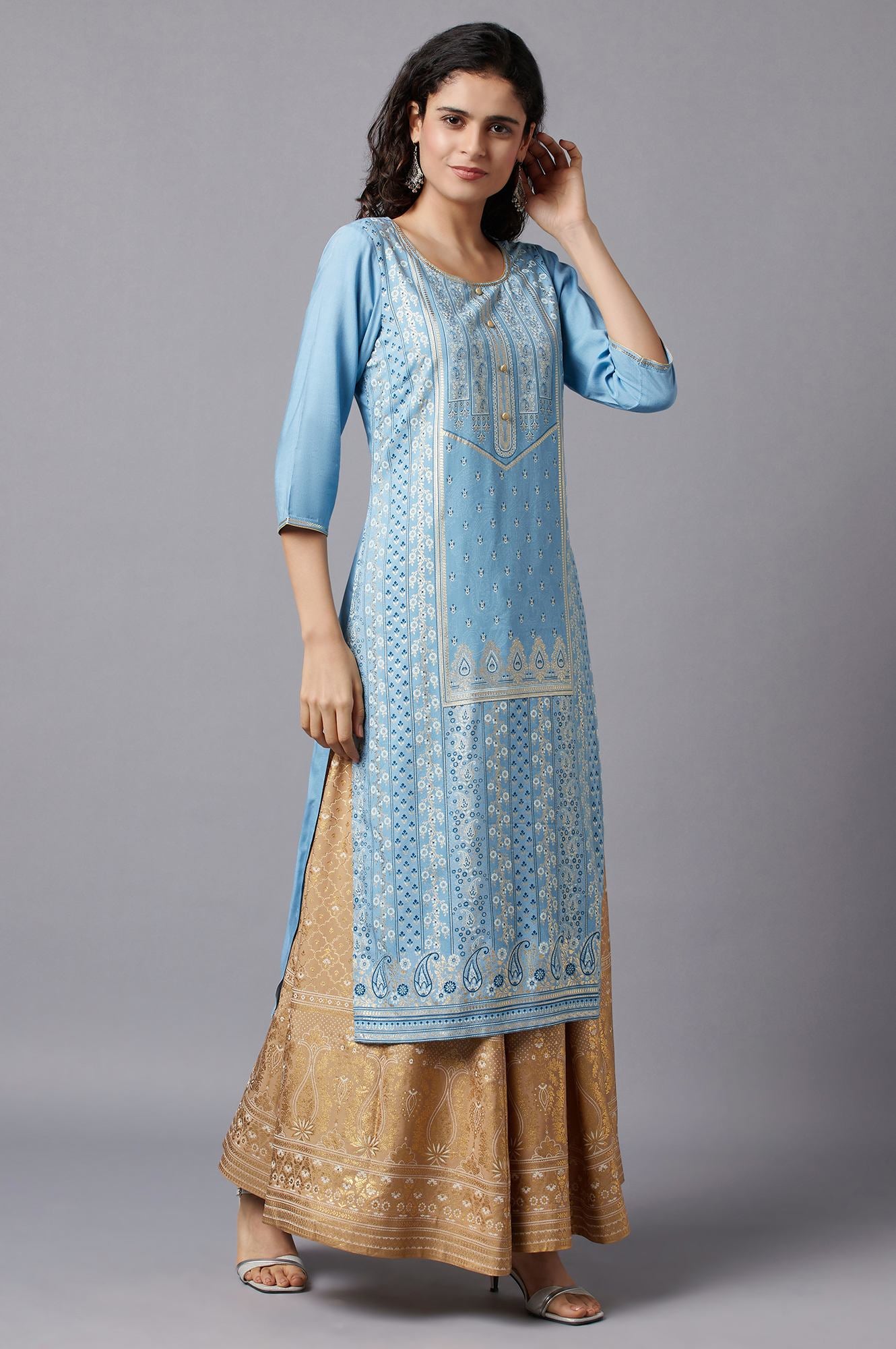 Blue Festive Ethnic kurta