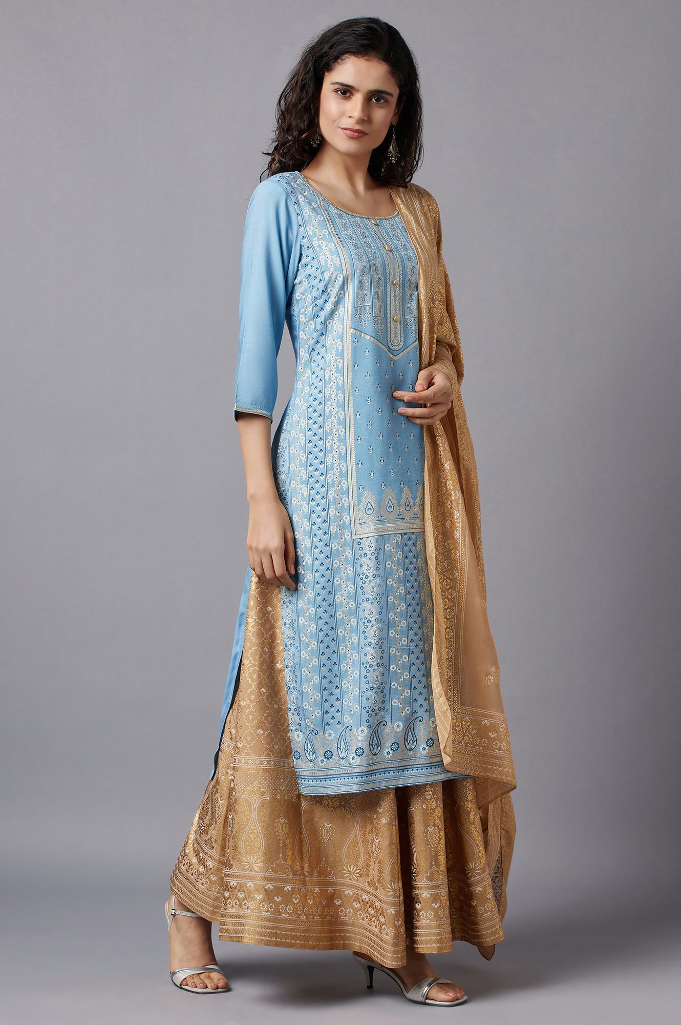 Blue Festive Ethnic kurta