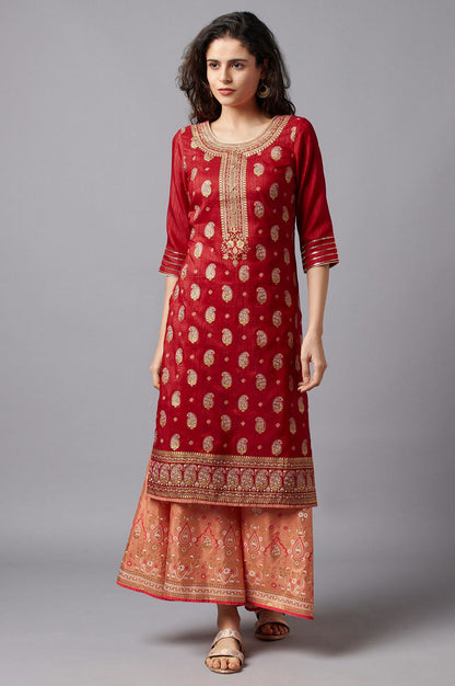 Red Festive Ethnic kurta