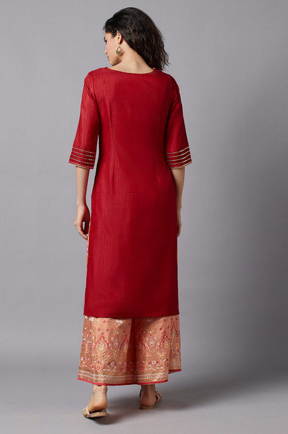 Red Festive Ethnic kurta