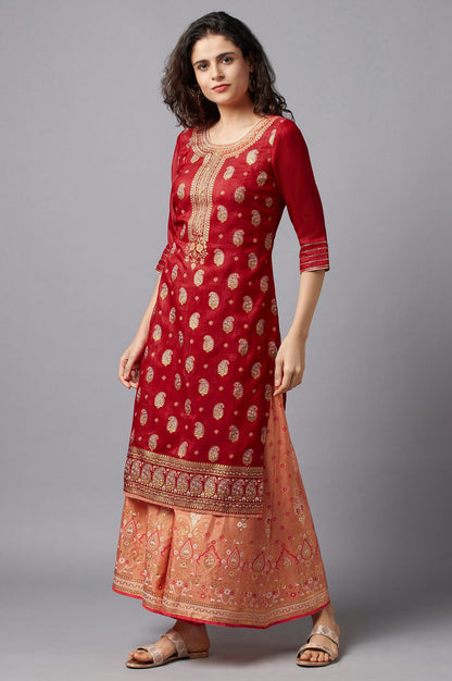 Red Festive Ethnic kurta