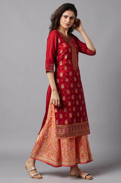 Red Festive Ethnic kurta