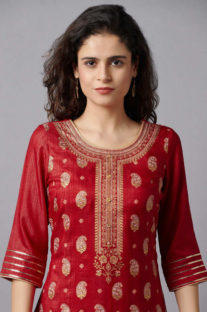 Red Festive Ethnic kurta