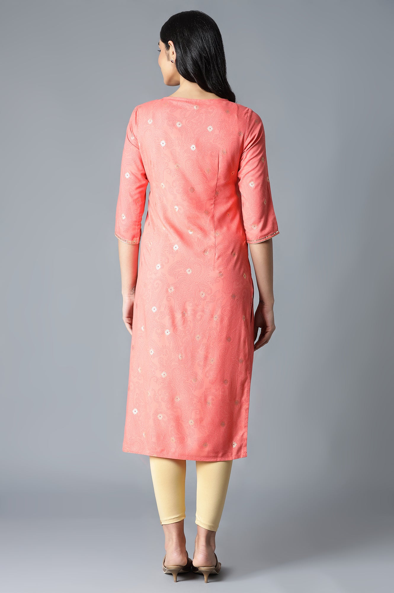 Peach Festive Ethnic kurta