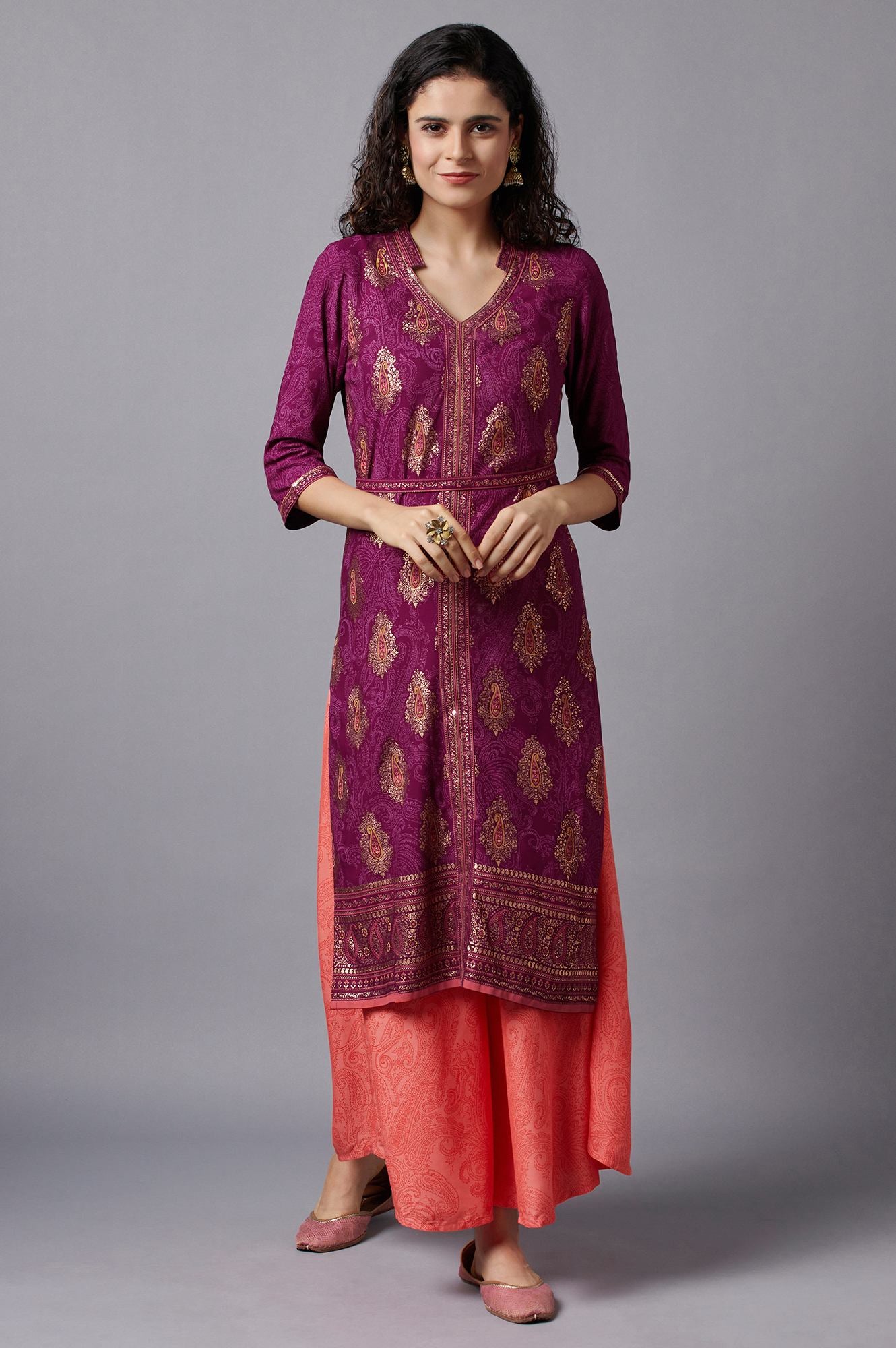 Purple Festive Ethnic kurta