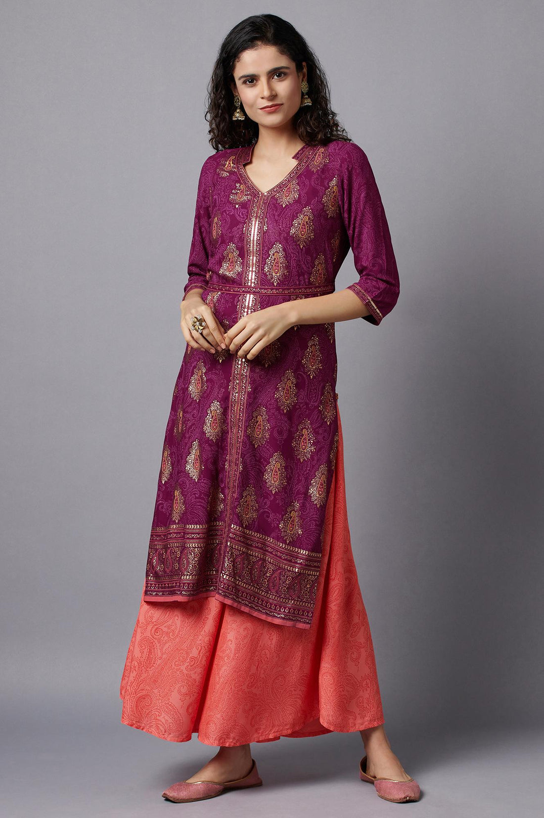 Purple Festive Ethnic kurta