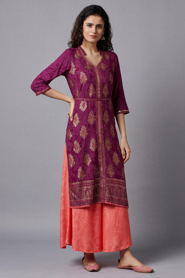 Purple Festive Ethnic kurta