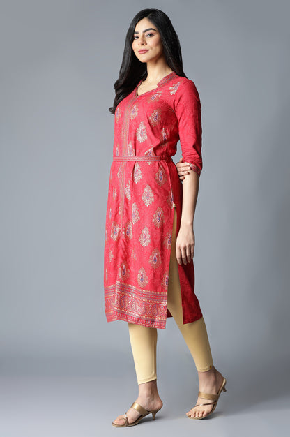 Peach Festive Ethnic kurta