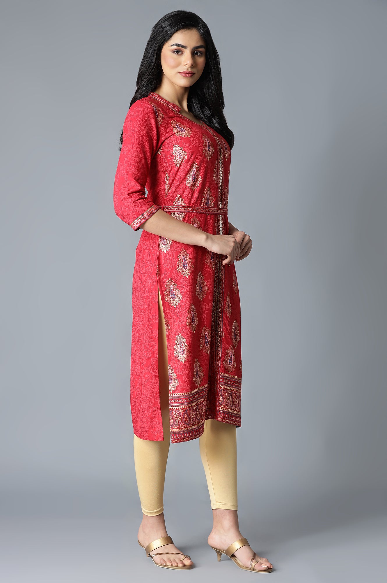 Peach Festive Ethnic kurta