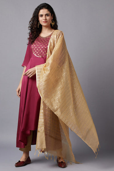 Red Flared Embroidered kurta