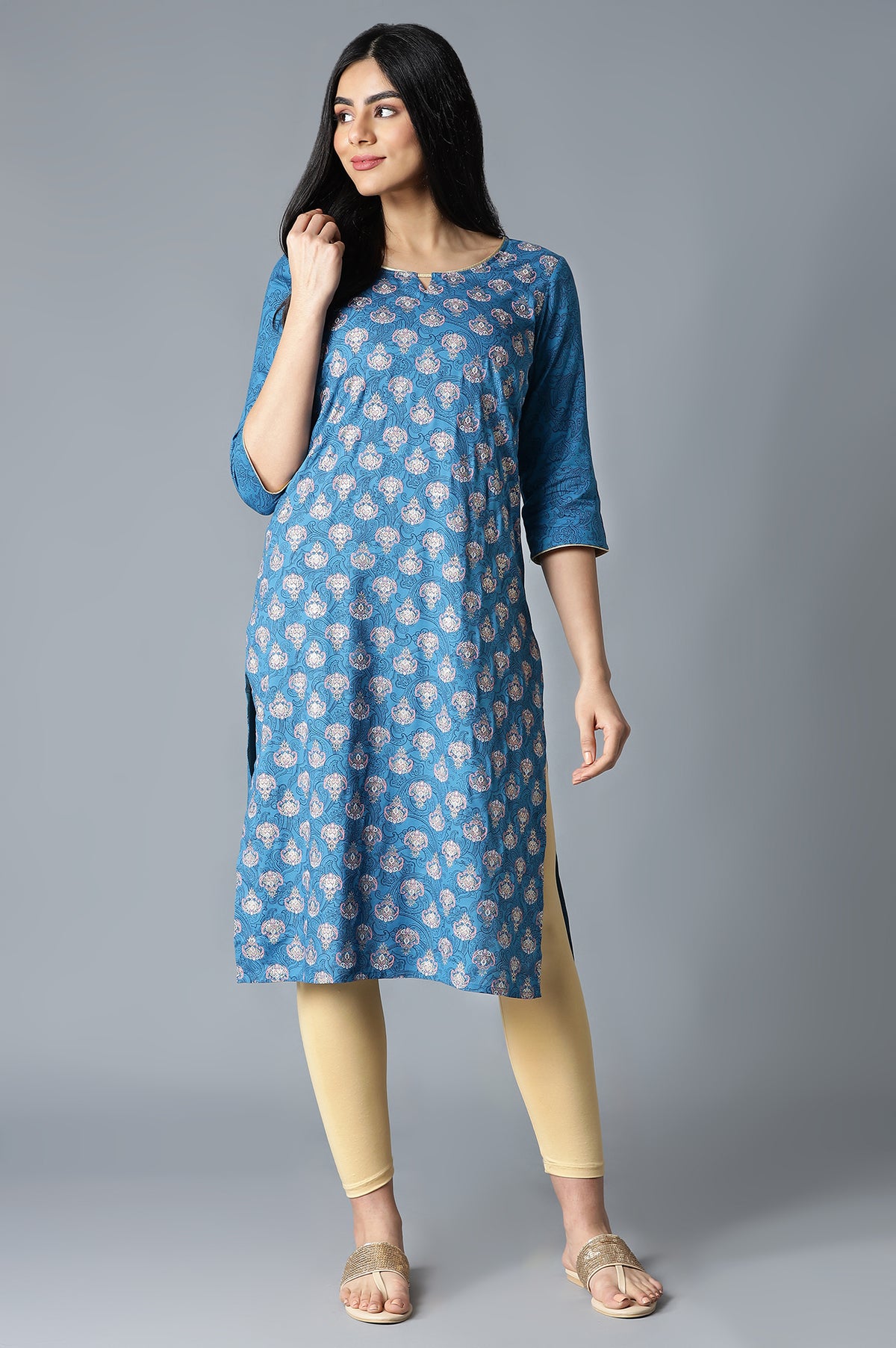 Blue Festive Ethnic kurta - XS