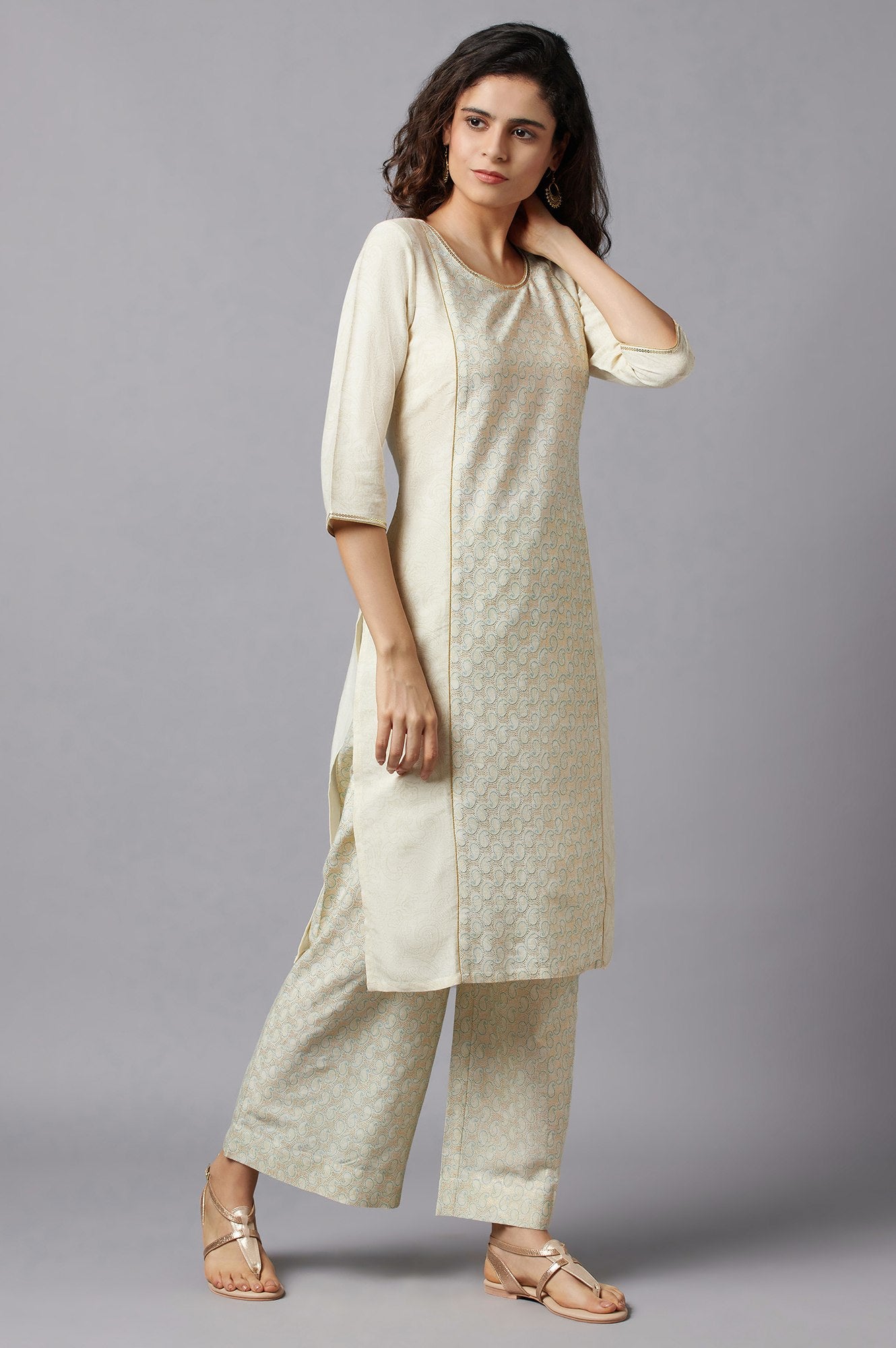 Peach Festive Ethnic kurta