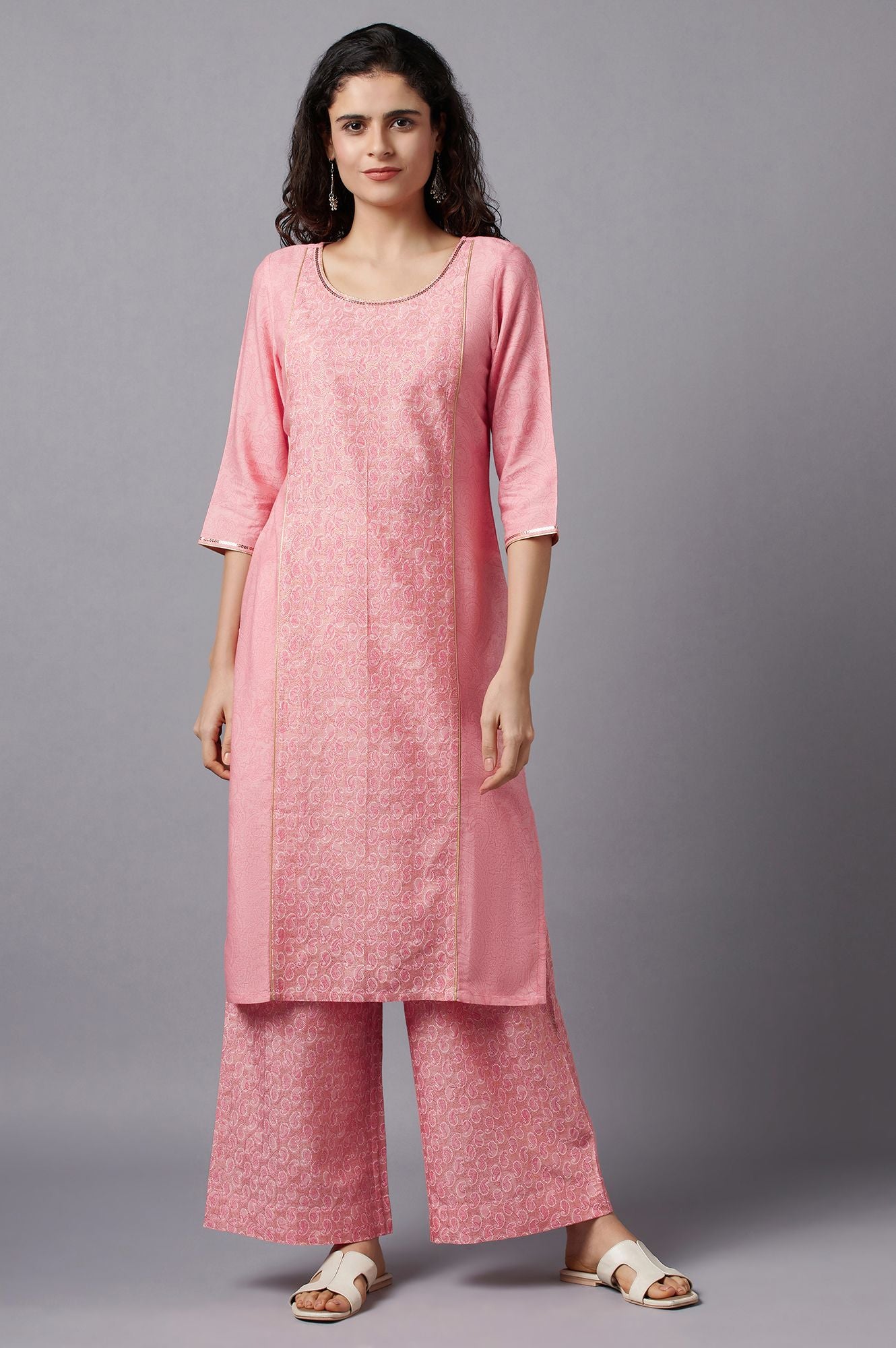 Peach Festive Ethnic kurta