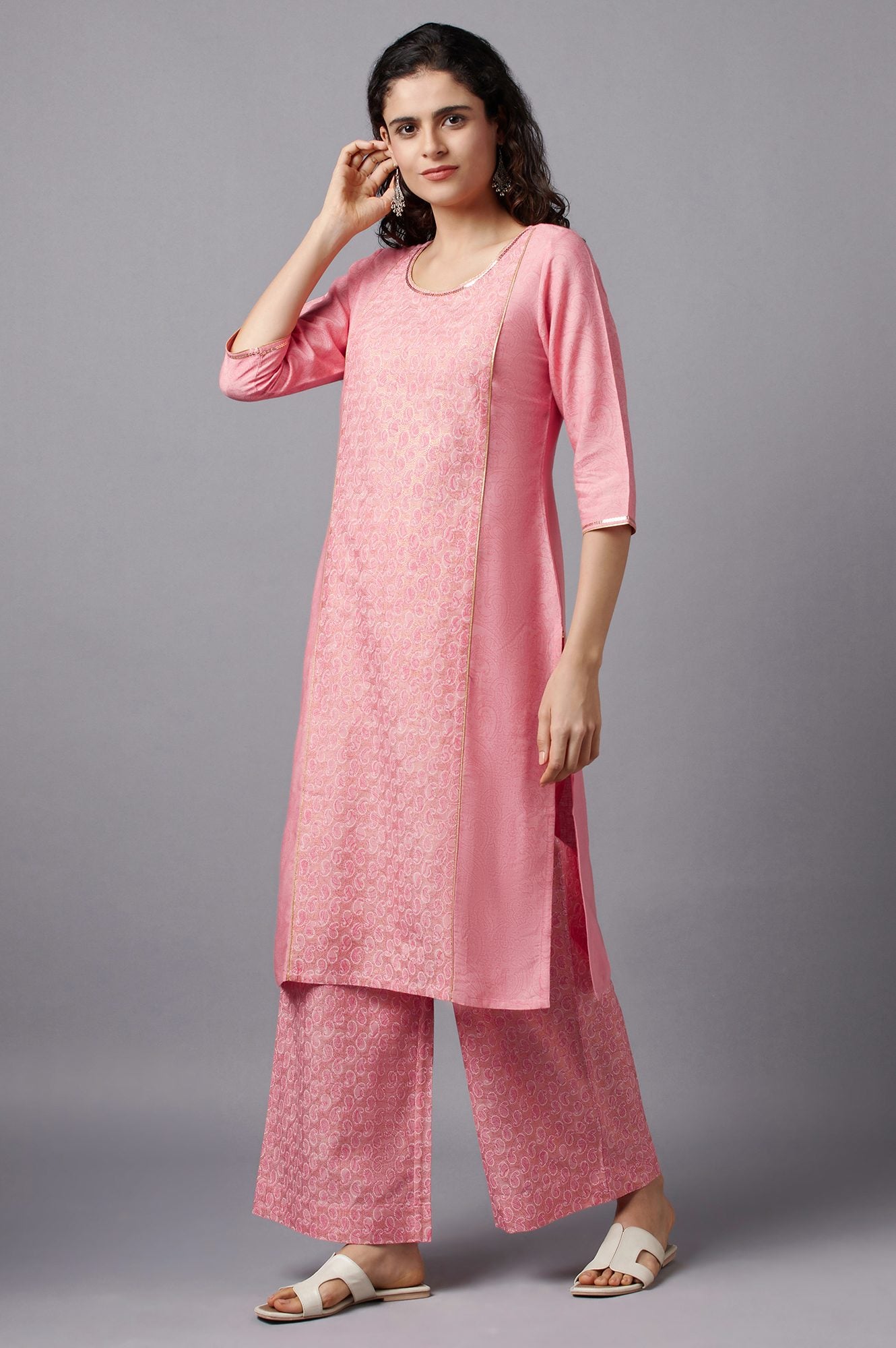 Peach Festive Ethnic kurta