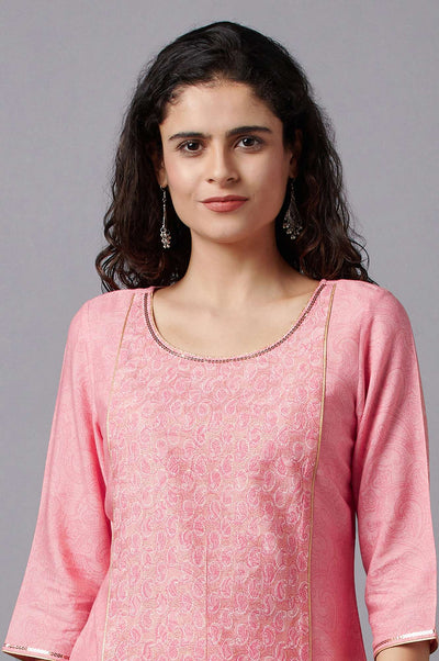 Peach Festive Ethnic kurta