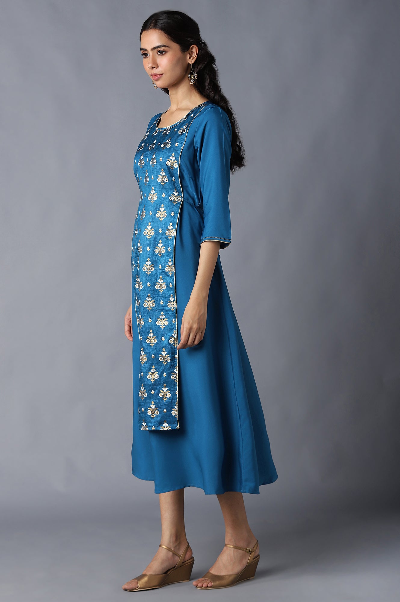 Blue Floral Printed kurta