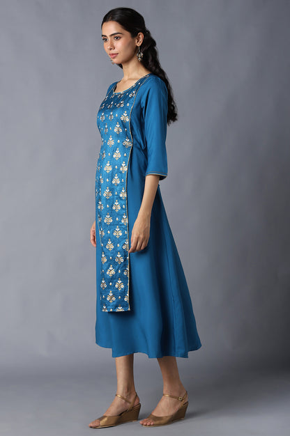 Blue Floral Printed kurta