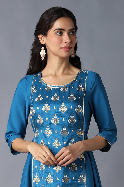 Blue Floral Printed kurta