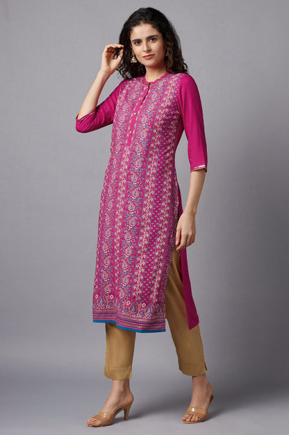 Pink Floral Printed kurta