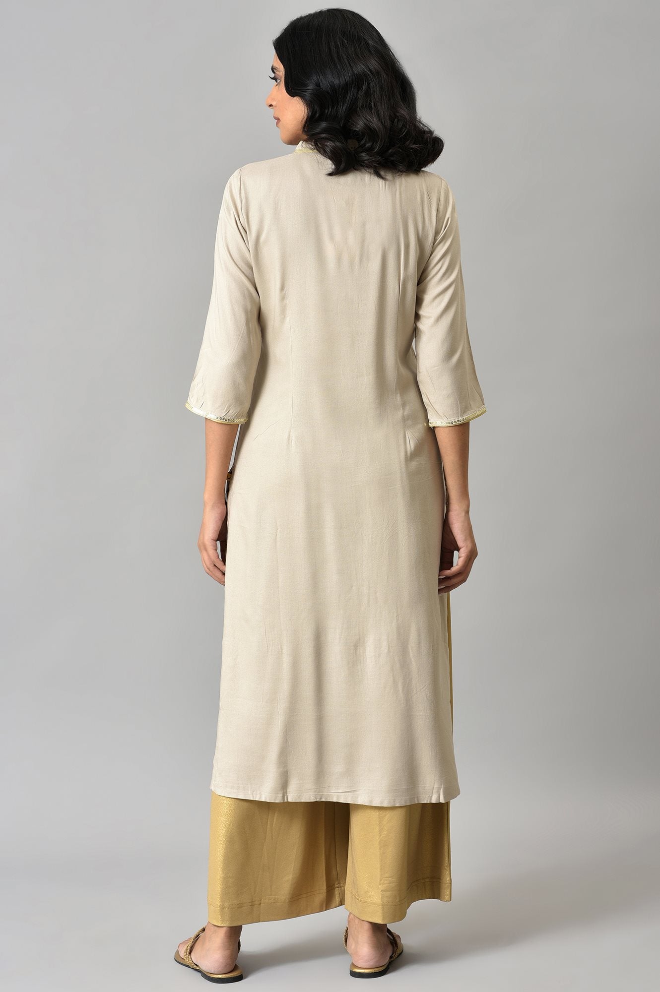 Natural Coloured Floral Printed kurta